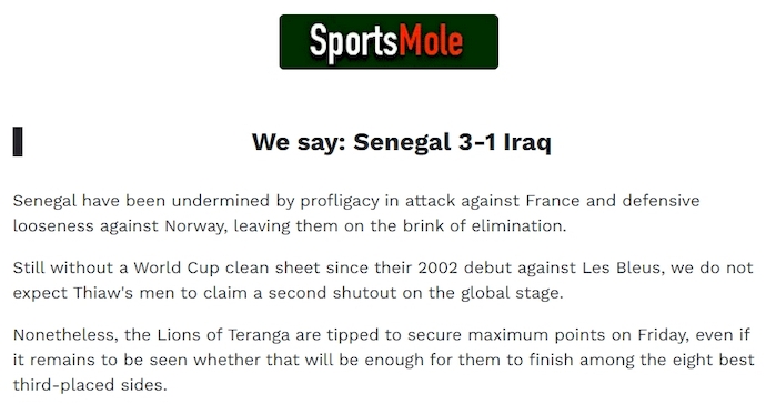 Chuy&ecirc;n gia Tony Ansell dự đo&aacute;n Senegal vs Iraq, 2h00 ng&agrave;y 27/6 - Ảnh 1