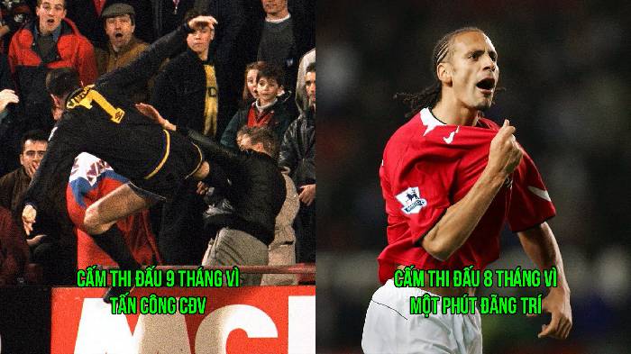 Cantona và 5 án treo giò dài hạn nhất trong lịch sử Ngoại Hạng Anh