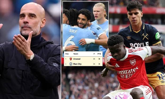 Pep Guardiola cổ vũ West Ham đánh bại Arsenal