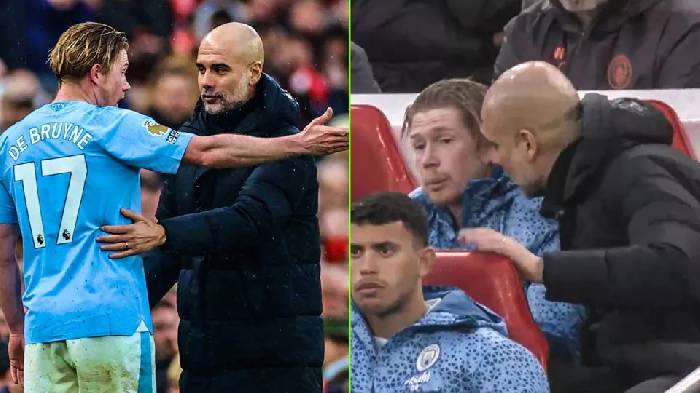 Bị De Bruyne “bật tanh tách' ngay trên sân, Pep chính thức lên tiếng