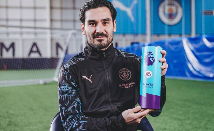 Ilkay Gundogan gi&agrave;nh giải Cầu thủ xuất sắc nhất Ngoại hạng Anh th&aacute;ng 1/2020