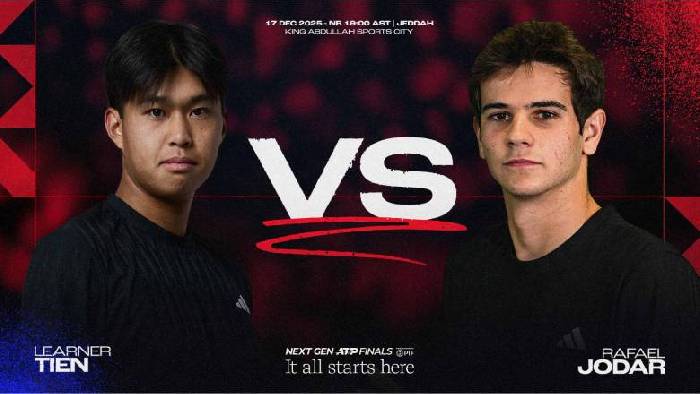 Link trực tiếp tennis Tien vs Rafael Jodar - V&ograve;ng bảng Next Gen ATP Finals, 23h00 ng&agrave;y 17/12