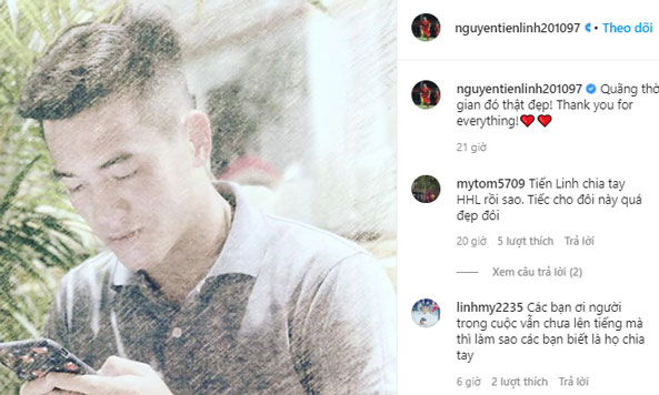 Tiến Linh chia tay người y&ecirc;u sau 3 th&aacute;ng b&ecirc;n nhau