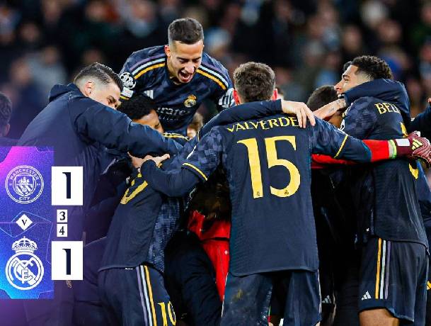 Đ&aacute;nh bại Man City ở loạt đấu s&uacute;ng, Real Madrid tiến v&agrave;o b&aacute;n kết c&uacute;p C1 ch&acirc;u &Acirc;u