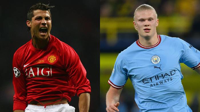 Haaland ch&iacute;nh thức c&acirc;n bằng kỳ t&iacute;ch của Ronaldo tại Man United