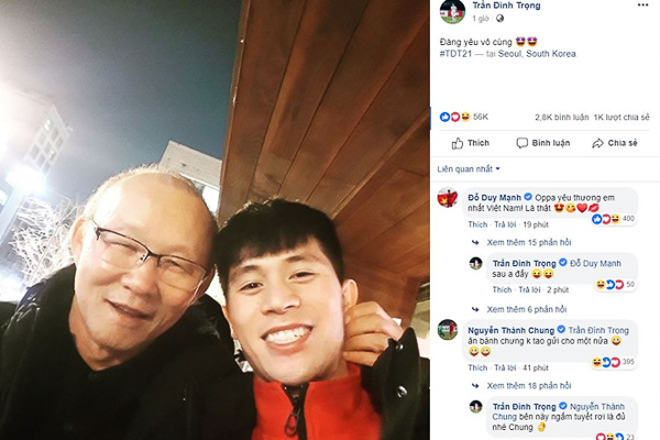 Thầy Park thăm trò cưng Đình Trọng ở quê nhà