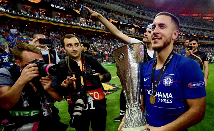 Eden Hazard gi&agrave;nh giải Cầu thủ xuất sắc nhất Europa League 2018/19