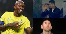Ronaldo khoái chí khi đồng đội 'chơi tennis' trước đội của Messi