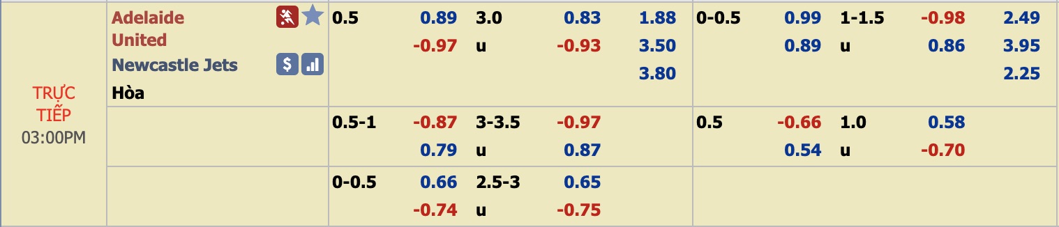 Phân tích tỷ lệ Adelaide vs Newcastle Jets, 14h ngày 8/12