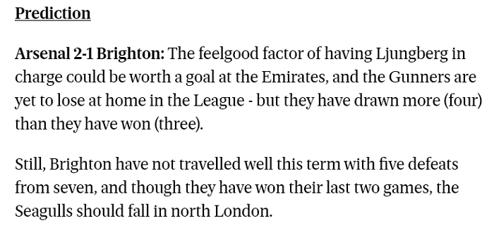 Dự đoán Arsenal vs Brighton (3h15 6/12) bởi chuyên gia Tom Doyle