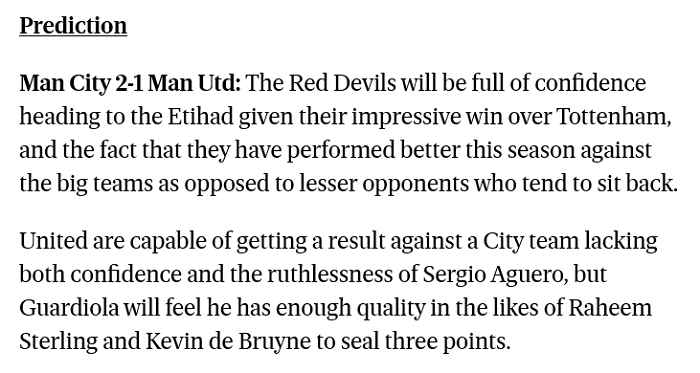 Dự đoán Man City vs MU (0h30 8/12) bởi chuyên gia Tom Doyle