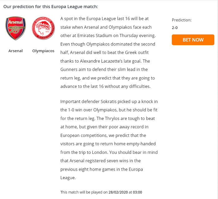 Arsenal vs Olympiakos (3h 28/2): Giữ chắc lợi thế