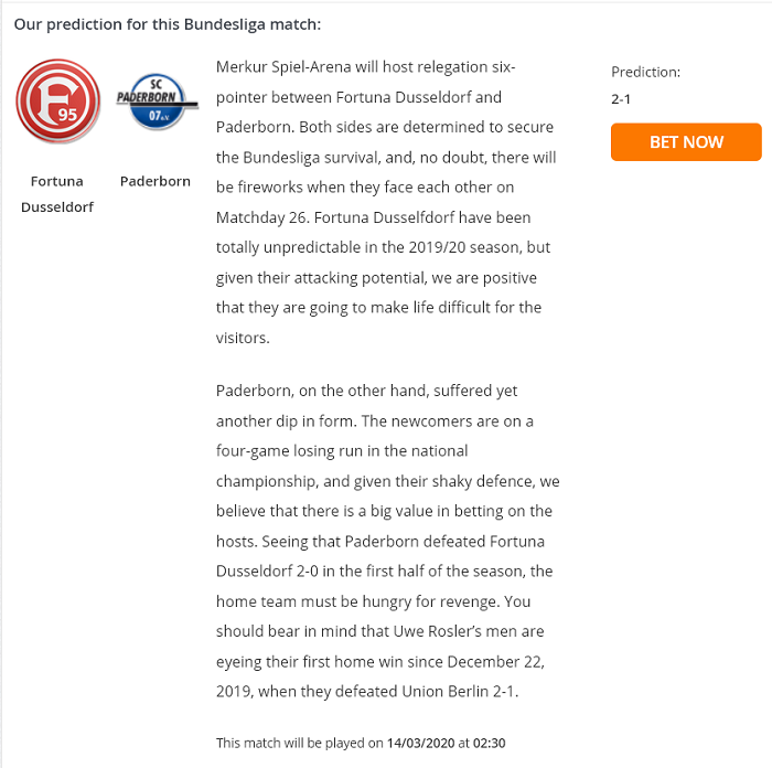 Dusseldorf vs Paderborn (2h30 14/3): Thời cơ báo thù