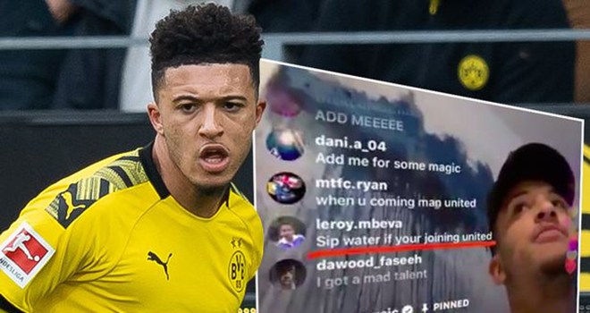 Jadon Sancho l&agrave;m nức l&ograve;ng fan MU bằng h&agrave;nh động uống nước
