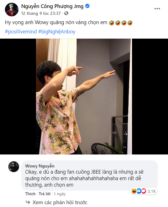 Công Phượng bắn rap, thả thính lão đại Wowy